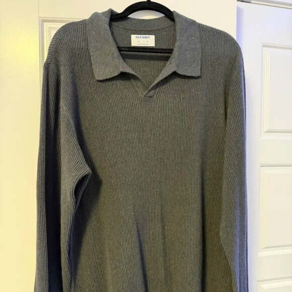 Long-Sleeve Sweater-Knit Polo - Picture 1 of 1